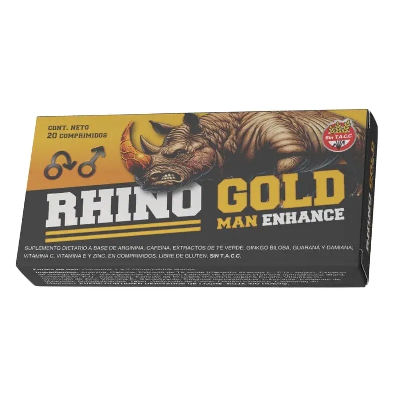 Envase de Rhino Gold, cápsulas de vitalidad masculina