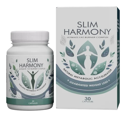 Frasco y caja de Slim Harmony, cápsulas vegetales para el control de peso